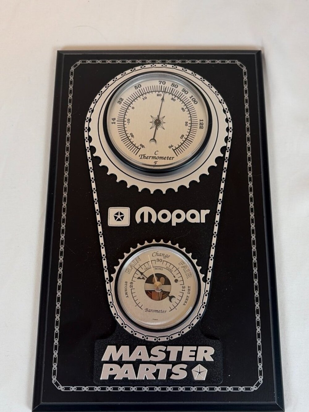 Mopar Master Parts Thermometer and Barometer Automotive Decor